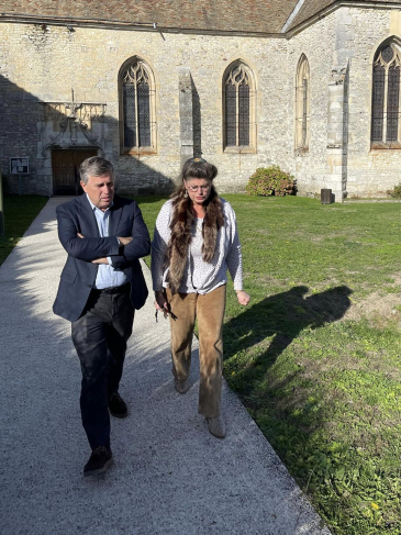 Visite à Guainville, pour discuter avec Nathalie Velin maire du village, de la restauration de l'église