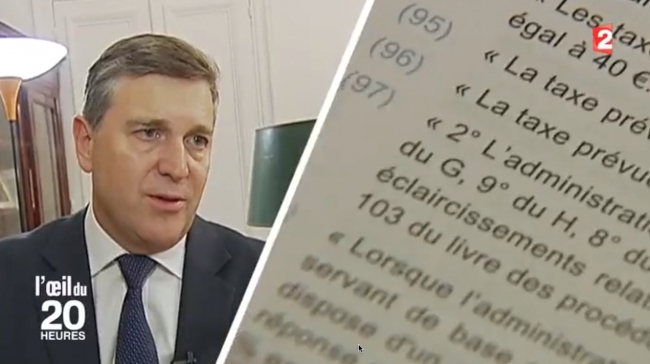 L'Oeil du 20 heures (France 2) : simplification fiscale, l'épopée des "petites taxes"