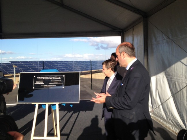 Inauguration du parc photovoltaïque de Crucey en présence d'Olivier Marleix, Député d'Eure-et-Loir.