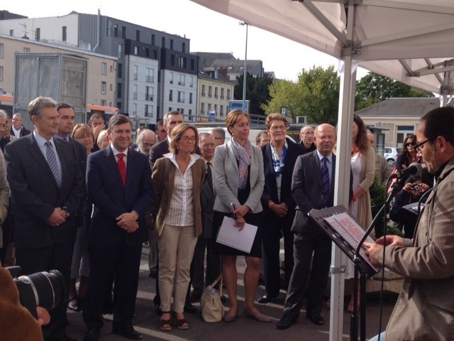 M. Gérard Cornu, sénateur d'Eure-et-Loir, M. Albéric de Montgolfier, sénateur d'Eure-et-Loir, Mme Fabienne Keller, sénatrice du Bas-Rhin, et M. Jean-Pierre Gorges, député-maire de Chartres.